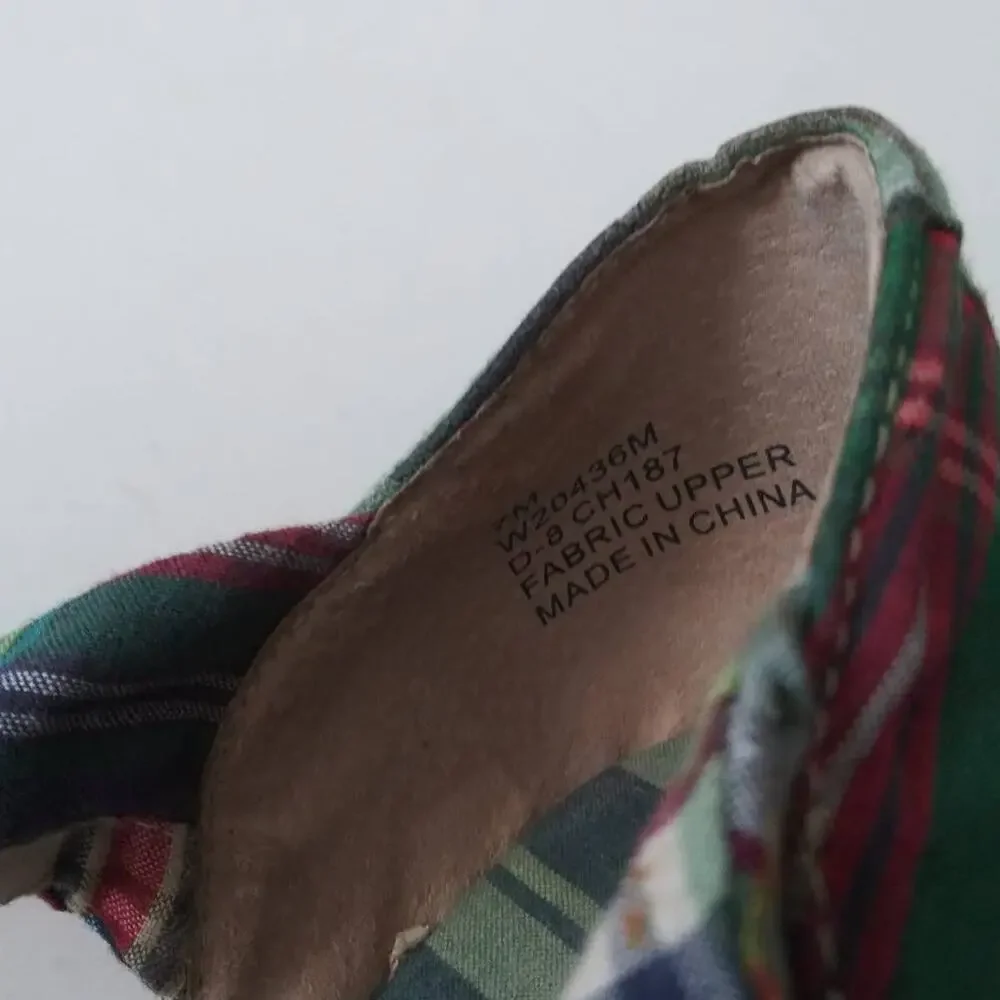 Tommy Hilfiger Plaid Tie Espadrilles Wedge Sandals Y2K Size 7